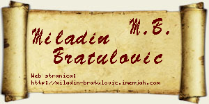 Miladin Bratulović vizit kartica